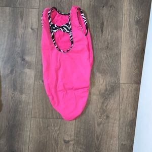 Gk leotard pink black and white